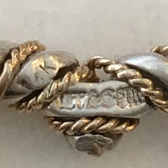 TIFFANY & CO. Vintage Silver (925) 18k Gold Heart Rope Pendant Necklace - Picture 7 of 11
